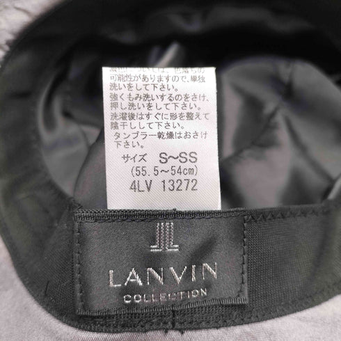 ランバンコレクション LANVIN COLLECTION 日本製 絹 シルク混 ベルベット帯 バケット ハット バケハ レディース  55.5-54cm